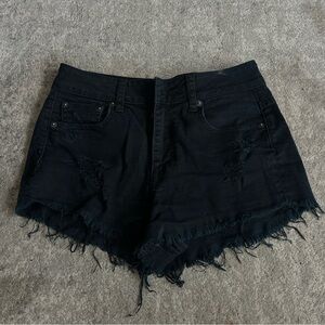 American Eagle high-waisted black Distressed Denim Shorts